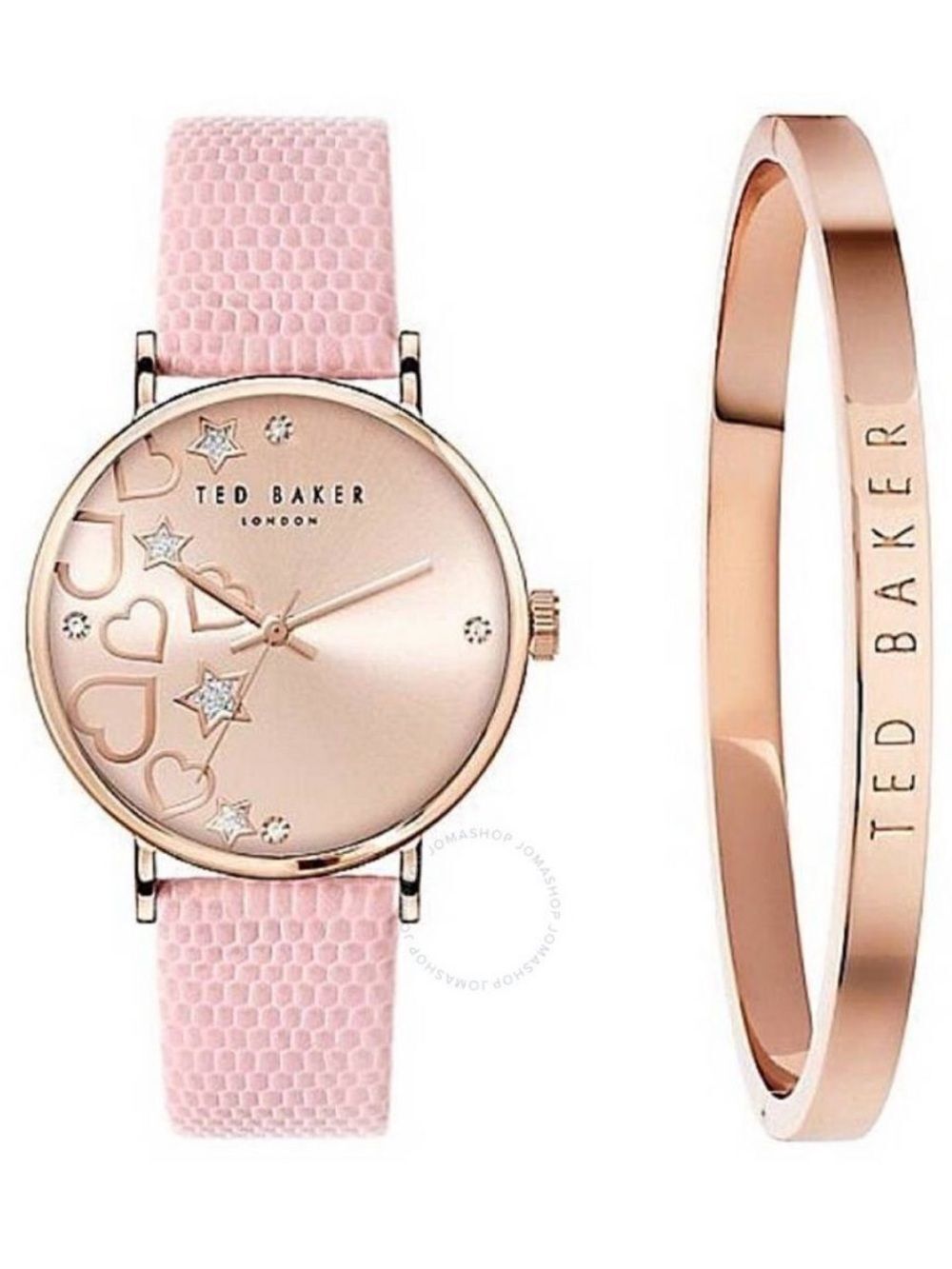 Ted Baker Phylipa Pink Rose Gold Hearts & Stars Watch & Bracelet Gift Set